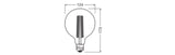 OSRAM LED-Kugellampe FM E27 G125 11W ws Vintage 1906 1906 Globe 125 42 Fil DIM 1