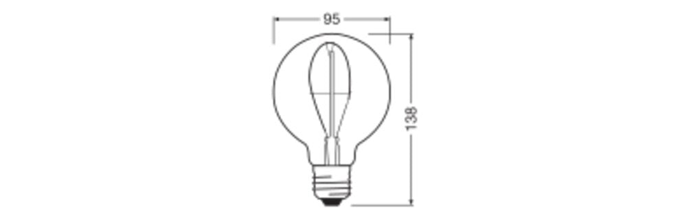 OSRAM LED-Kugellampe FM E27 G95 3,4W ws Vintage 1906 1906 Globe 95 10 Fil 3.4W 8