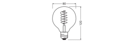 OSRAM LED-Kugellampe FM E27 4,8W 2200K F Vintage 1906 Globe 80 37 Fil DIM 4. go - Ansicht 2