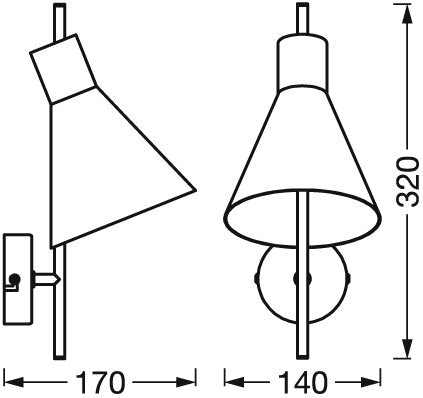 LEDVANCE LED-Wandanbauleuchte 5W 3000K Decor Tokio Wall 300lm sw Konv