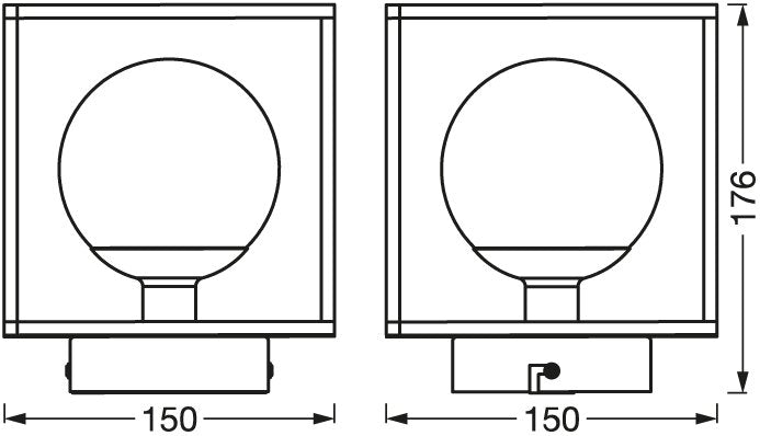 LEDVANCE LED-Anbauleuchte 20W sw Decor Square 150x150mm G9 IP44