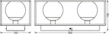 LEDVANCE LED-Anbauleuchte 20W sw Decor Square 350x150mm 2 x G9 IP44