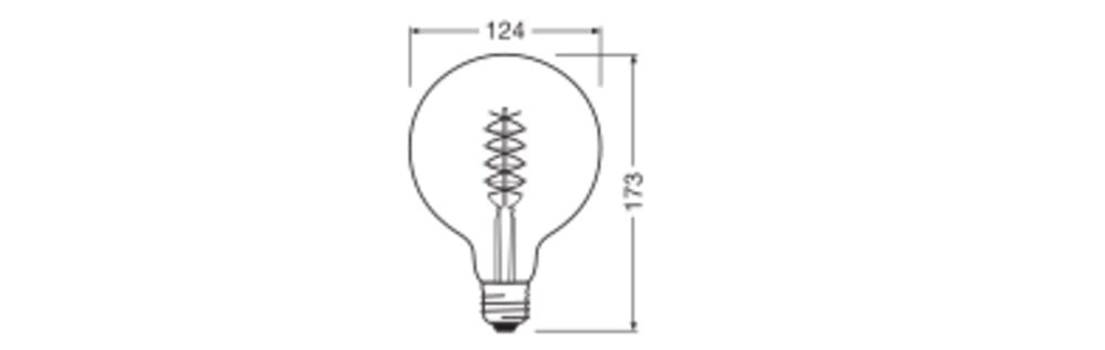 OSRAM LED-Kugellampe FM E27 G125 7W ws F Vintage 1906 1906 Globe 125 48 Fil DIM 7