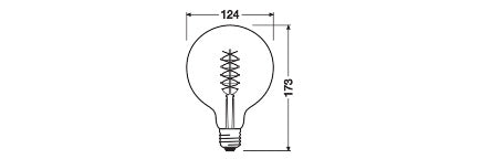 OSRAM LED-Kugellampe FM E27 G125 4,8W ws Vintage 1906 1906 Globe 125 37 Fil DIM 4