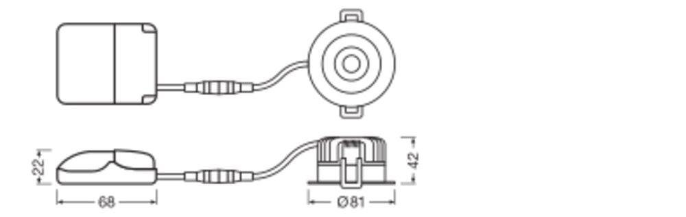 OSRAM-LEDVANCE LED-Einbaustrahler 8W ws SPOT FIRE SP FP FIX P 8W 927 PS DIM IP65