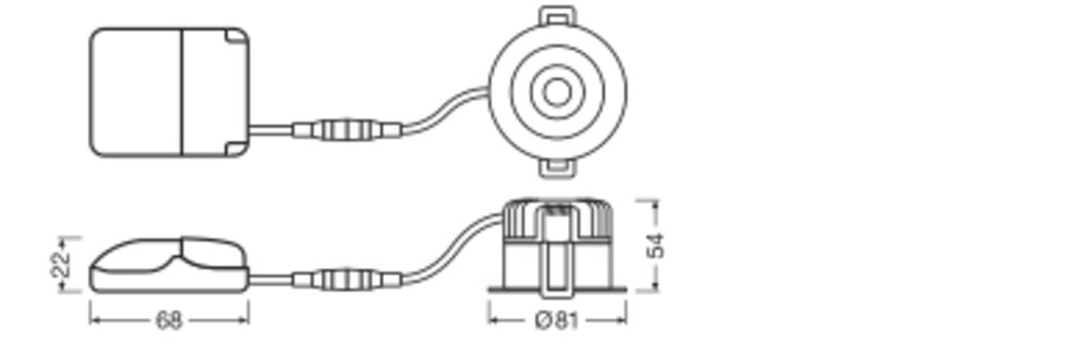 OSRAM-LEDVANCE LED-Einbaustrahler 8W ws SPOT DARKLIGHT SP DK FIX P 8W 927 PS DIM