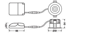 OSRAM-LEDVANCE LED-Einbaustrahler 8W ws SPOT DARKLIGHT SP DK FIX P 8W 930 PS DIM