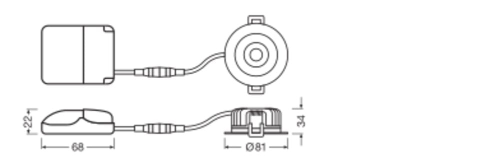OSRAM-LEDVANCE LED-Einbaustrahler 6W sw SPOT AIR FIX SP AIR FIX P 6W 927 PS DIM
