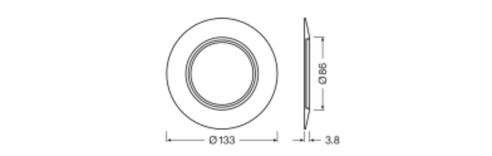LEDVANCE Reduzierring sw ST 133mm H3mm SP RING D133 BK