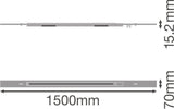 OSRAM-LEDVANCE Tragprofil ws Alu L1500mm TruSys FLEX SPOT TRACK 1500 WT H15,2mm