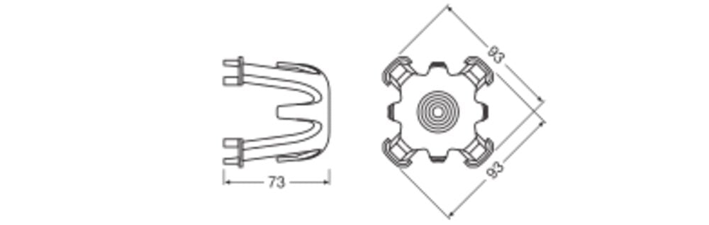 LEDVANCE Abstandhalter gr Kst L93mm SP HOLDER DN68 H65 B93mm H73mm