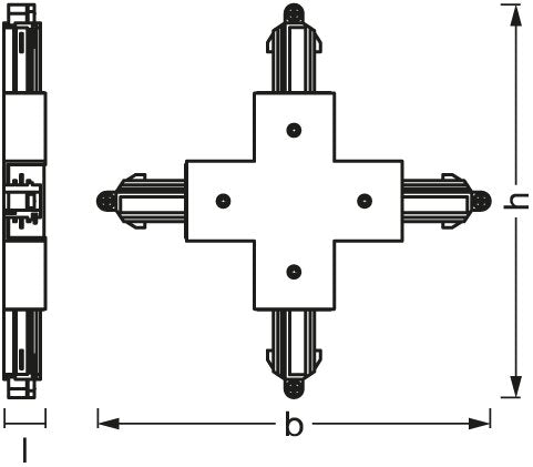 LEDVANCE Kupplung/Verbinder X sw 172mm Tracklight Cross Connector Black