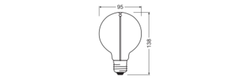 OSRAM LED-Kugellampe FM E27 G95 2,2W ws Vintage 1906 Globe 95 6 Fil Mag 2.2 1800