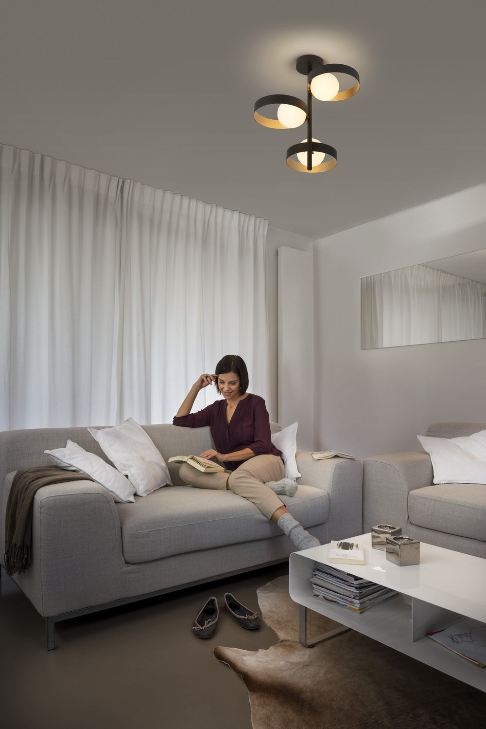 LEDVANCE LED-Anbauleuchte 20W sw Decor Memphis Ceiling 3 x G9