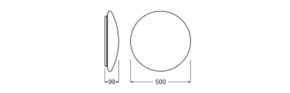 LEDVANCE Abdeckung sym direkt Kst SURFACE CIRCULAR SF CIRCULAR 500 COVER