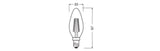OSRAM LED-Kerzenlampe FM E14 B35 4W ws E LED Superstar Plus ClaB 40 Fil 4W 8 2700