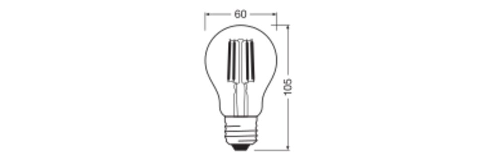 OSRAM LED-Lampe FM E27 A40 4,5W 2700K ws LED Superstar Plus Cla A 40 Fil Glo 470l