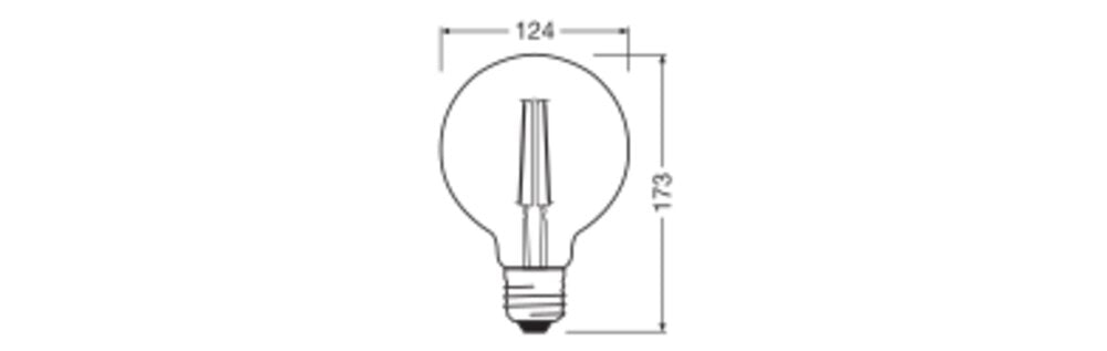 OSRAM LED-Kugellampe FM E27 G125 7W ws E LED Superstar Plus Globe 125 60 Fil 2700