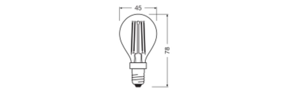 OSRAM LED-Kugellampe FM E14 P45 4W 4000K LED Superstar Plus ClaP 40 Fil Acti ws