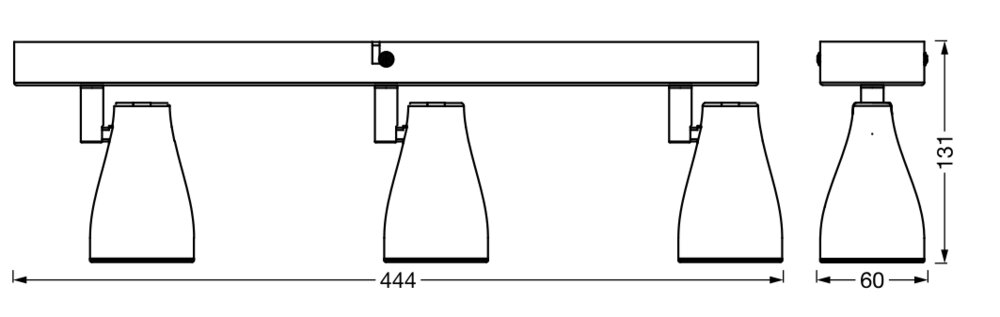 LEDVANCE LED-Anbauleuchte 12,9W 2700K gr LED Spot Pear 3 x 4.3W 2700K GU10 630lm