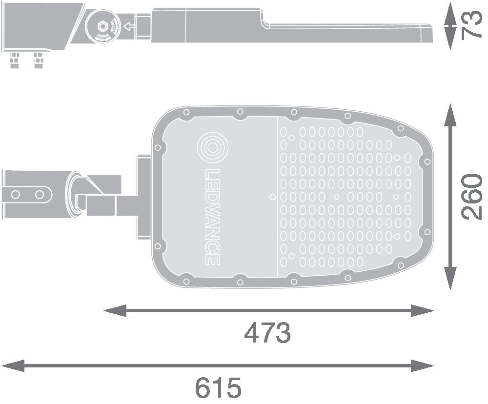 LEDVANCE LED-Aufsatzleuchte 90W 60mm gr SL AREA SPD LA V 90W 727 RV35ST GY 2700K
