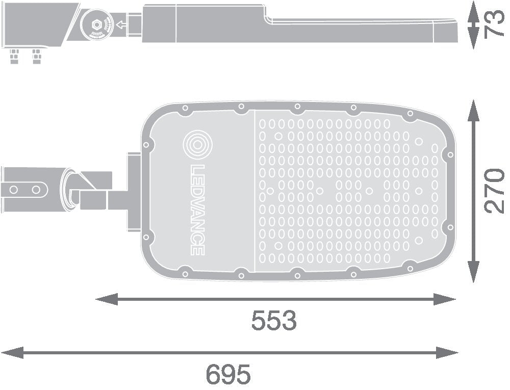 LEDVANCE LED-Aufsatzleuchte 150W 60mm gr SL AREA SPD XL V 150W 740 RV35ST GY 4000