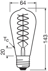 OSRAM LED-Lampe FM E27 A60 8,8W 2400K go Vintage 1906 Edison 60 Fil DIM 8.8W 806l