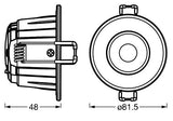 LEDVANCE LED-Einbaustrahler 5,5W Konv ws SP CBO FIX V 5.5W CPS 60DEG IP65 WT 1LED