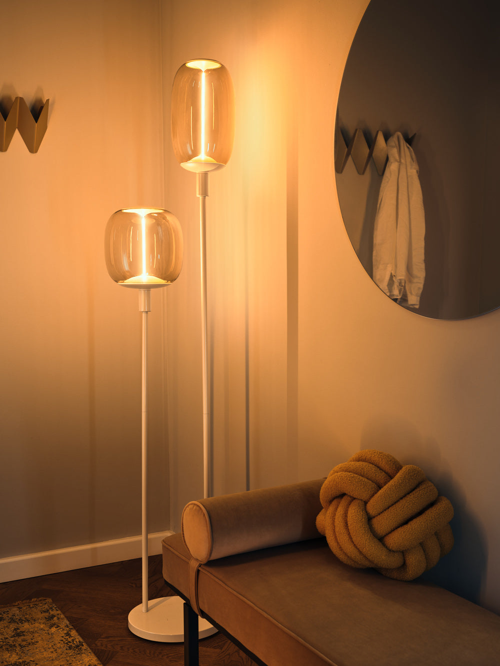 LEDVANCE LED-Stehleuchte 80W direkt bg Decor Stick Floor Beige 2XE27 m.Schalt
