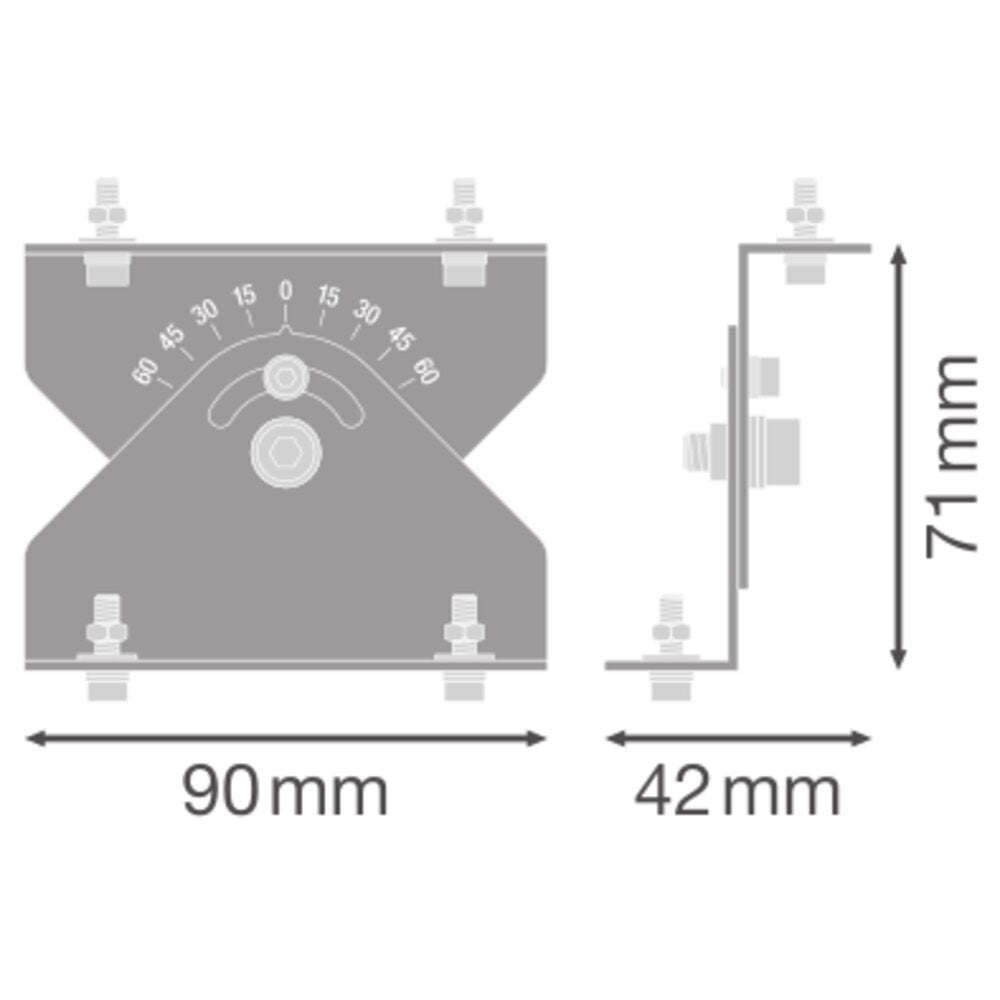LEDVANCE Befestigungsset ws ST L90mm LB FLEX ANGULATION MOUNTING KIT B71mm