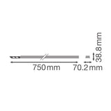 LEDVANCE Tragschiene Lichtband 8pol IP00 TRUSYS FLEX P RAIL 600 8P WT ws