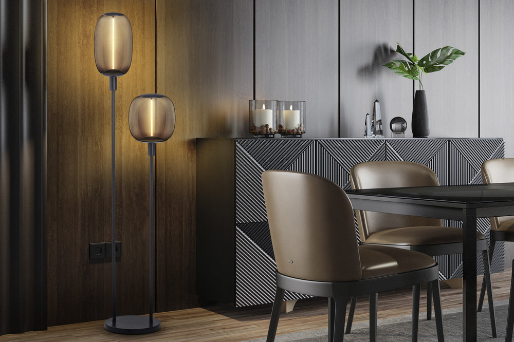 LEDVANCE LED-Stehleuchte 80W direkt gr Decor Stick Floor Dark Grey 2XE27 m.Scha