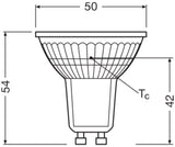 LEDVANCE LED-Reflektorlampe GU10 PAR16 E LED PAR16 100 36° P 8W 827 GU10 PAR16