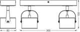 LEDVANCE LED-Deckenanbauleuchte 11,5W si Decor Spot Jupiter Silver 2 Spot 3000K