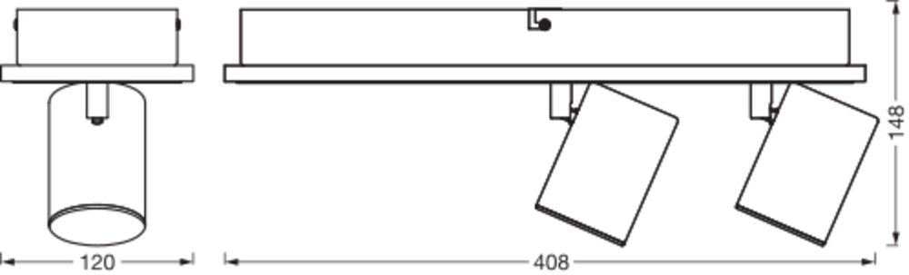LEDVANCE LED-Deckenanbauleuchte 29W sw Decor Spot Mars CLICK-SELECT Black 3000K