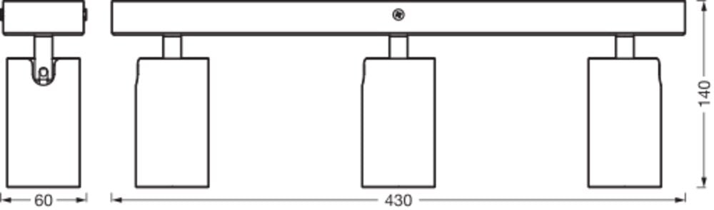 LEDVANCE LED-Anbauleuchte 10,2W 2700K ws LED Spot Octagon GU10 White 3x3.4W 690lm