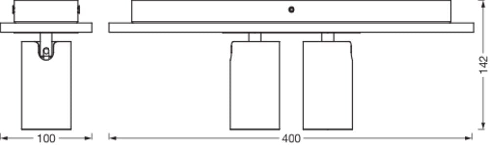 LEDVANCE LED-Anbauleuchte 6,8W 2700K ws Decor Spot Mercury GU10 White 2x3.4 460l