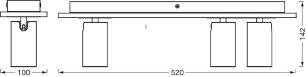 LEDVANCE LED-Anbauleuchte 10,2W 2700K ws Decor Spot Mercury GU10 White 3x3.4 690l