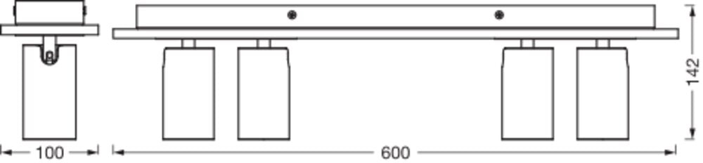 LEDVANCE LED-Anbauleuchte 13,6W 2700K br Decor Spot Mercury GU10 Black 4x3.4 920l