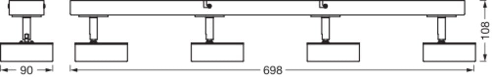 LEDVANCE LED-Deckenanbauleuchte 19,2W ws Decor Spot Pluto White 4 Spot 3000K