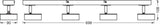 LEDVANCE LED-Deckenanbauleuchte 19,2W sw Decor Spot Pluto Black 4 Spot 3000K