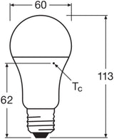 LEDVANCE LED-Lampe E27 A75 10W 2700K ws LED Classic A 75 V 10W 827 Frosted 1055l