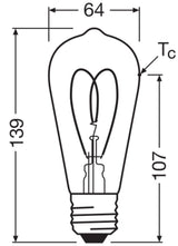 OSRAM LED-Lampe FM E27 A60 7,2W 2700K ws 1906 Edison 60 Heart Fil DIM 7.2W 9 806l