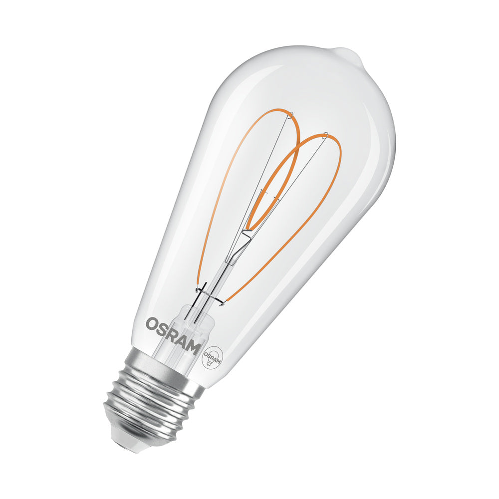 OSRAM LED-Lampe FM E27 A60 7,2W 2700K ws 1906 Edison 60 Heart Fil DIM 7.2W 9 806l