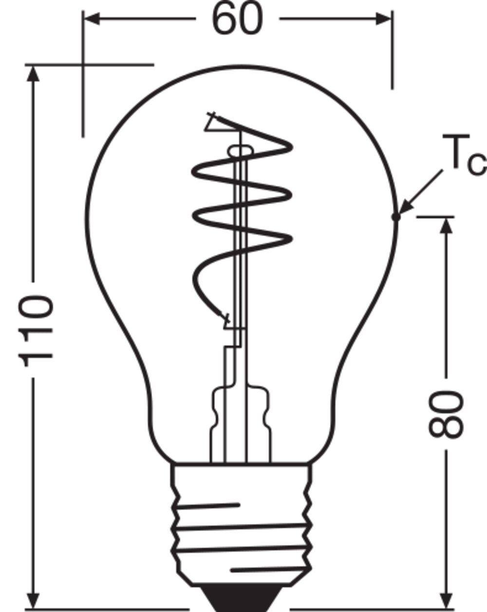 OSRAM LED-Lampe FM E27 A60 5,9W 2700K ws 1906 Classic A 60 Spiral Fil 5.9W 8 806l