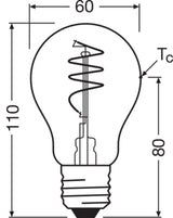 OSRAM LED-Lampe FM E27 A60 5,9W 2700K ws 1906 Classic A 60 Spiral Fil 5.9W 8 806l