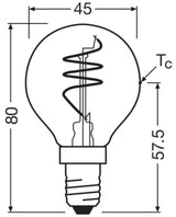 OSRAM LED-Lampe FM E14 P45 4,9W 2200K go 1906 Classic P 40 Spiral Fil DIM 4. 470l