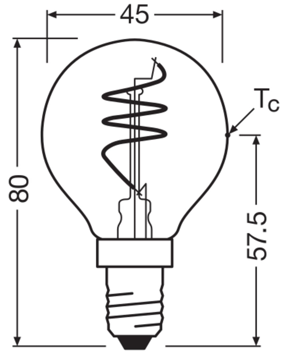 OSRAM LED-Lampe FM E14 P45 4,6W 2700K ws 1906 Classic P 40 Spiral Fil DIM 4. 470l
