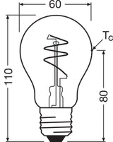 OSRAM LED-Lampe FM E27 A40 4,9W 2200K go 1906 Classic A 40 Spiral Fil 4.9W 9 470l