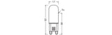 OSRAM LED-Röhrenlampe G9 2,6W 2700K ws E LED PIN 30 320° 2.6W 827 Clear G9 320lm